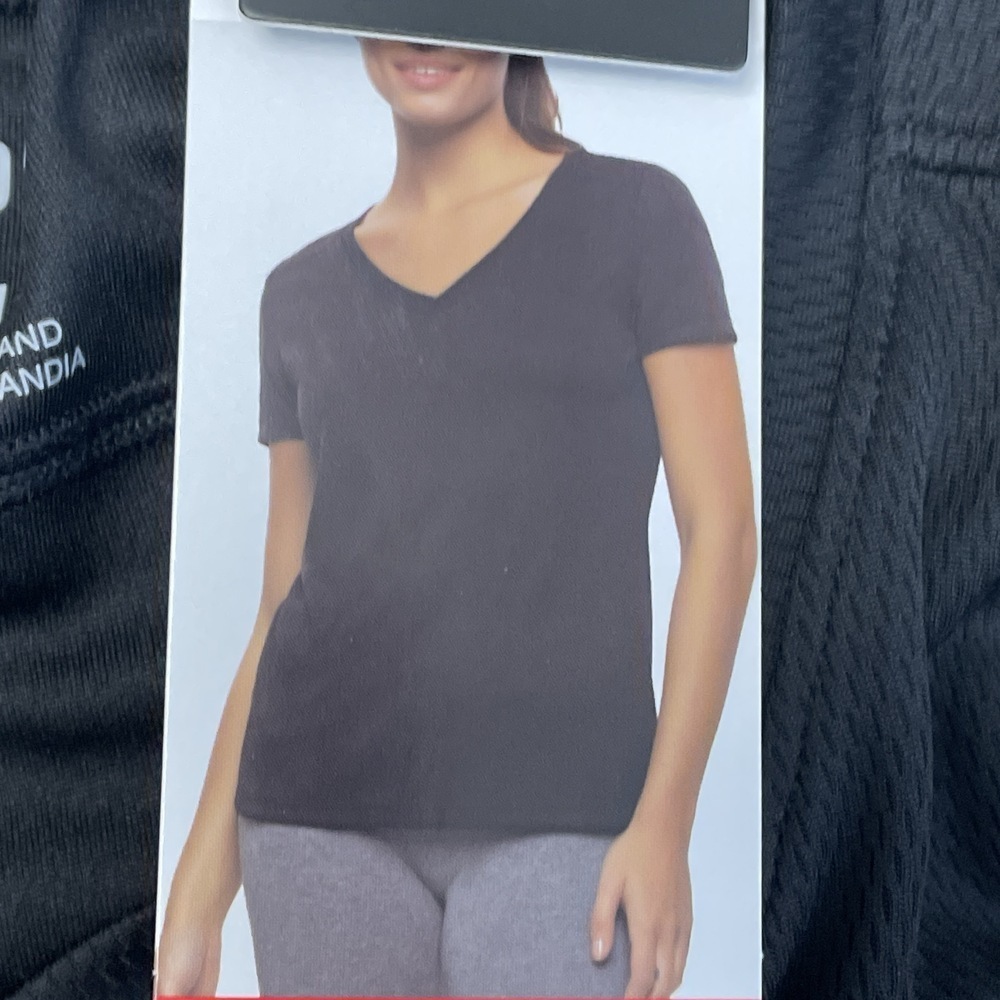 TurboDry Women's M Activewear Short Sleeve Shirt Top Black e0938